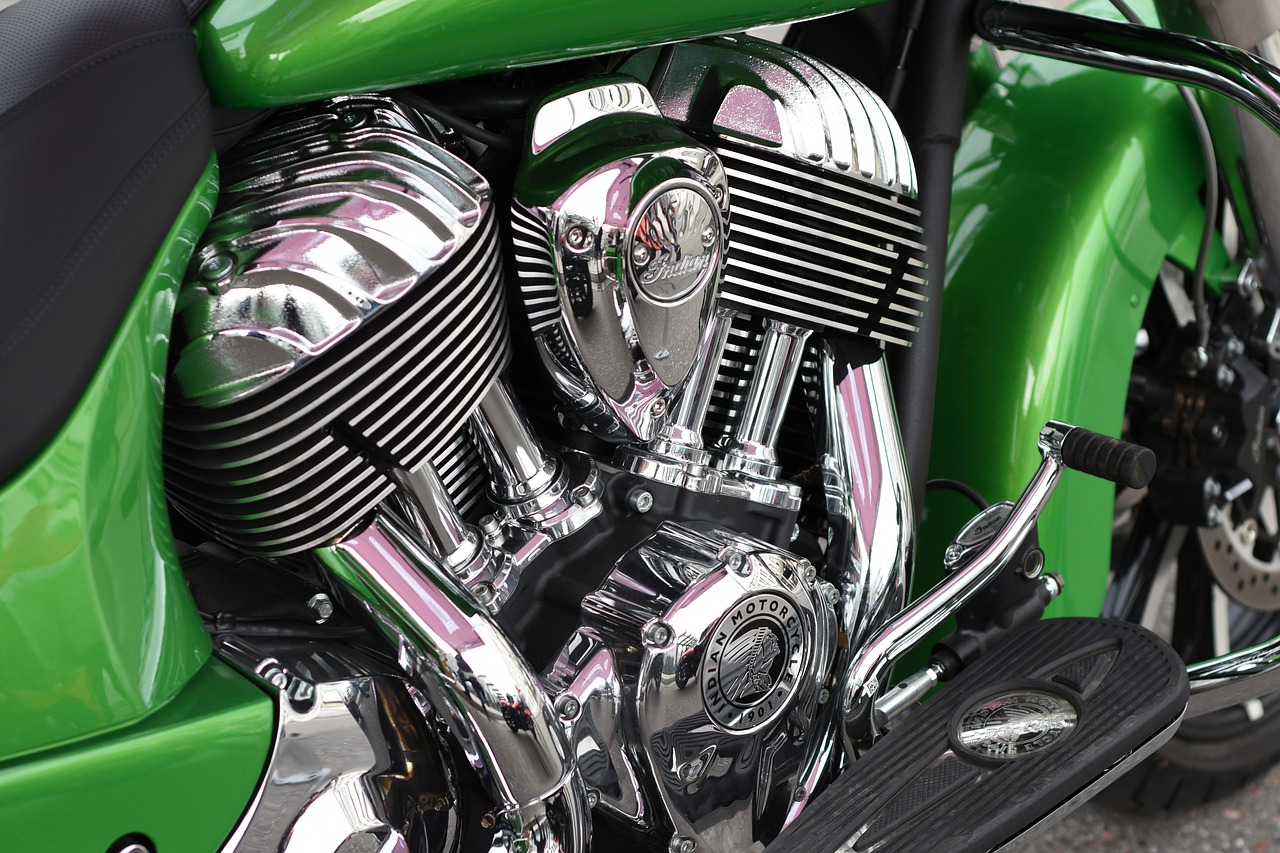 zielony motocykl